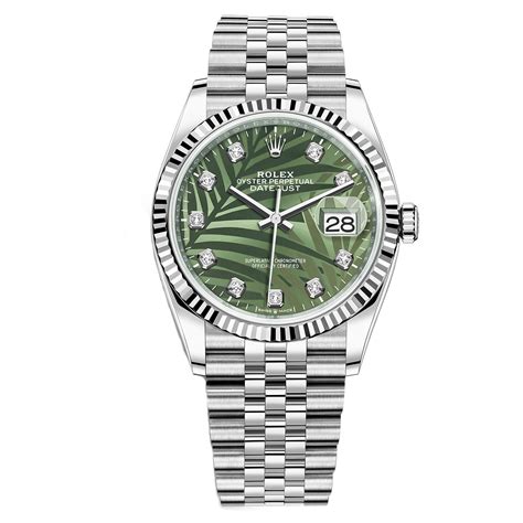 rolex datejust 36 green dial|rolex datejust diamond dial 36mm.